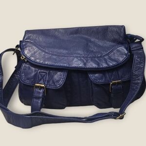 Ampere Annabell Messenger Bag Handbag Vegan Leather Blue Purse Crossbody Shoulde